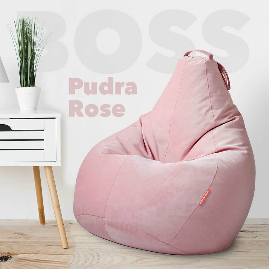 Жемчужный персик кресло-мешок из вельвета Босс Пудра, Роуз превью 3