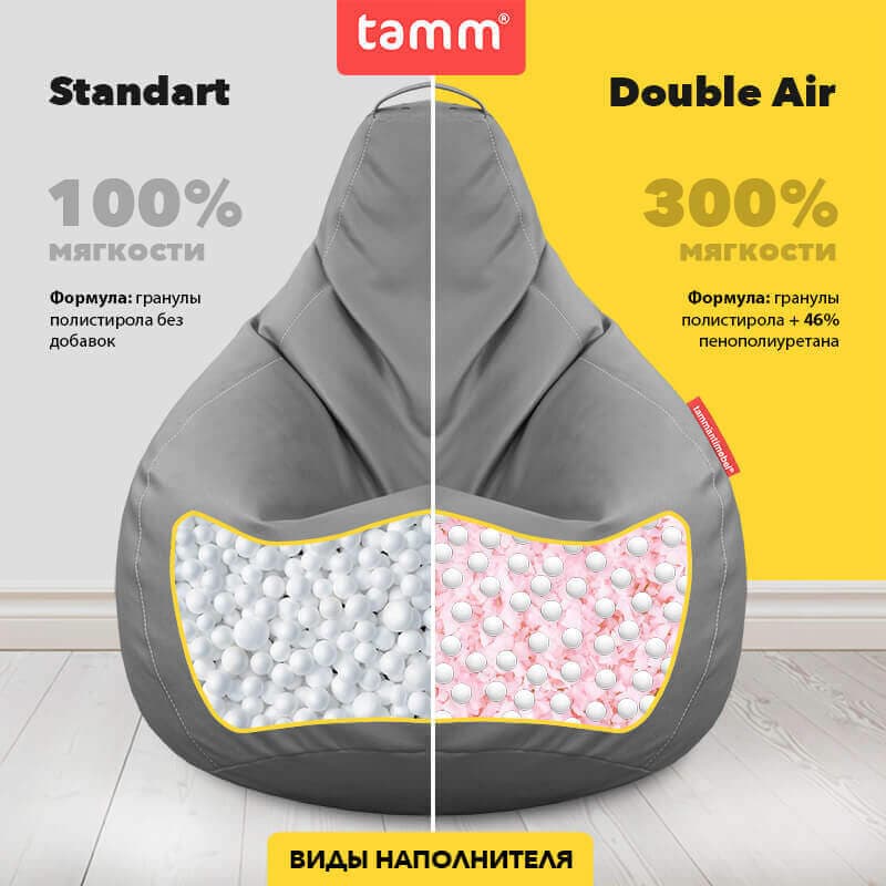 Шоколадное кресло-мешок из вельвета Босс Пудра, Шоколад превью 5